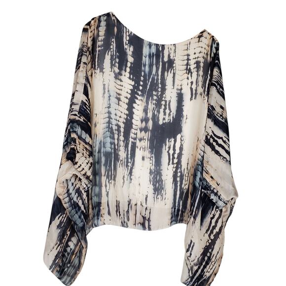 Tempo Paris Blouse Top Size S/M Silk Blend Pullover Lined Relaxed Overlay Italy - Picture 3 of 12